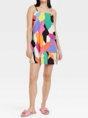 a new day Multicolor Abstract Spaghetti-Strap Mini Dress